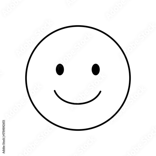 Cheerful smiling face drawing on a transparent background, radiating happiness and positive emotion with a simple design that conveys a universally understood symbol of good mood and joy