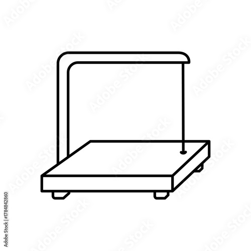 Hot wire cutter clean line art illustration of an essential engineering device designed for precise cutting and shaping tasks.