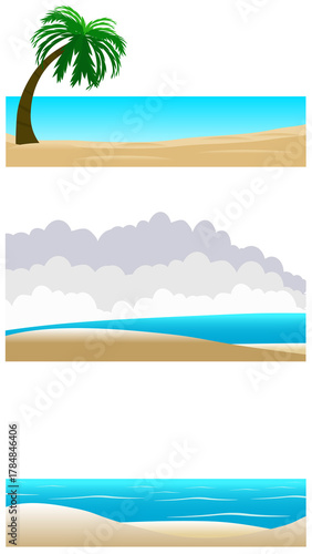 Sea sand clouds sky holiday transparent background