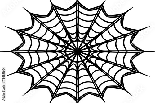 Spider web silhouette vector art with a spider inside, halloween theme, spider, web, spiderweb, silhouette, vector, illustration, design, isolated, black, halloween, arachnid, scary, danger, trap