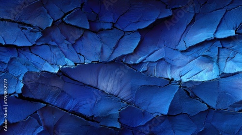 Deep blue, cracked texture