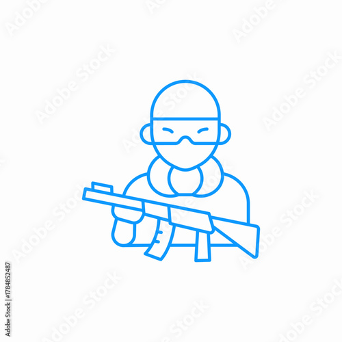 man holding gun criminal icon sign vector