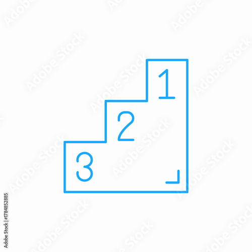 numbered staircase steps icon sign vector