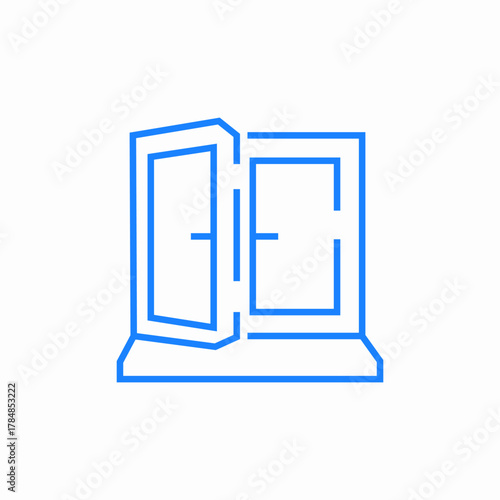 sliding door icon sign vector