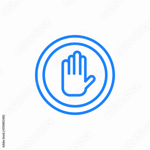 stop hand icon sign vector