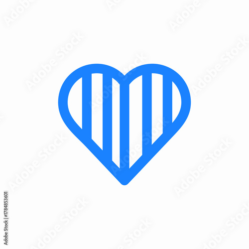 striped love icon sign vector