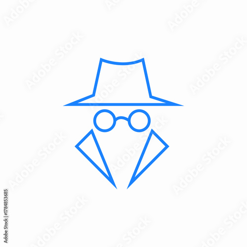 suspicious hacker icon sign vector
