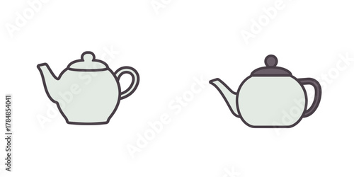 teapot — minimalist tea kettle illustration for kitchen, cafe, and beverage design themes. Suitable for menu graphics and home lifestyle projects.