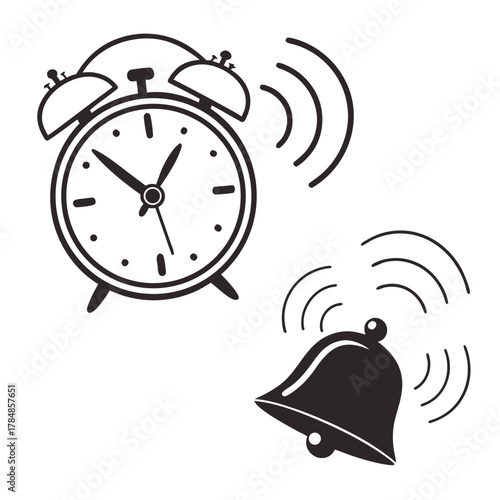 Alarm clock and bell ringing with sound waves
