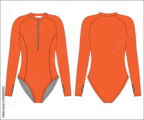 Swimsuit illustration vector deign mock up