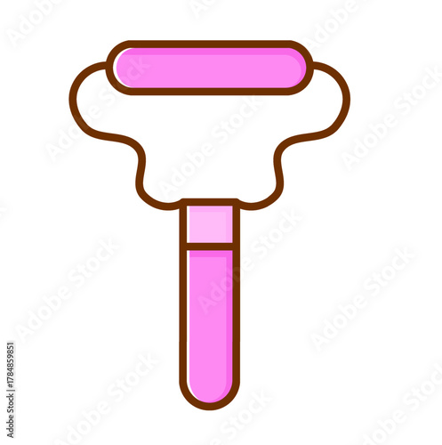 Pink Facial Roller Illustration Isolated on White Background