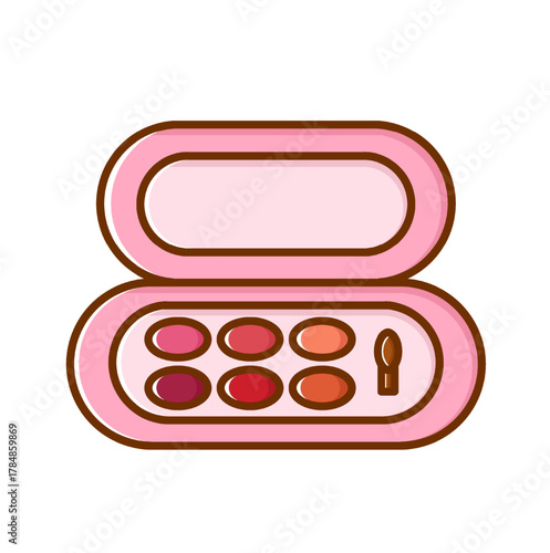 Eyeshadow Cosmetic Palette Illustration Isolated on White Background