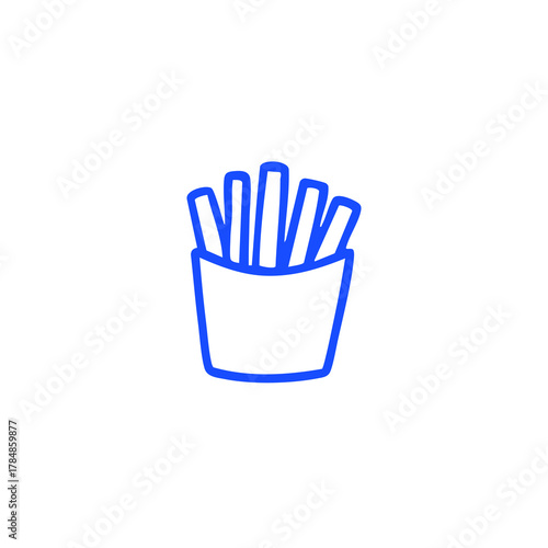 Fries in container outlined in blue