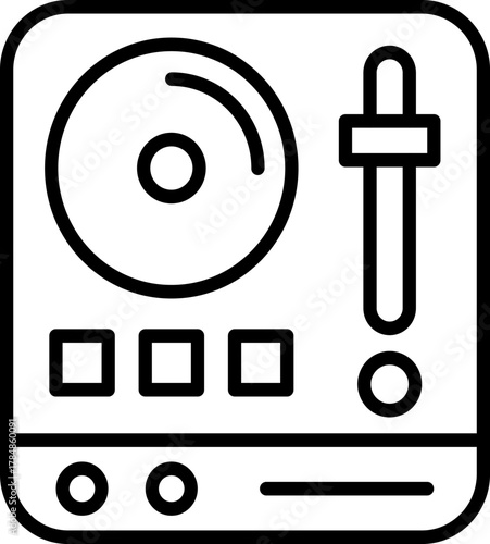 The icon plays recorded music for the audience, specifically the DJ controls vinyl records to create an entertaining flow.