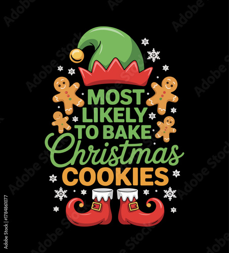Illustration of most likely to bake christmas cookies