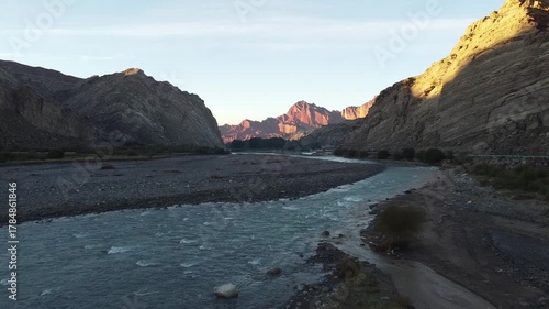 sunrise in the tianshan mysterious grand canyon in xinjiang, china