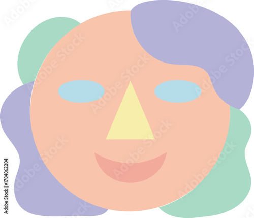 Abstract Portrait Icon A Colorful and Playful Face Illustration