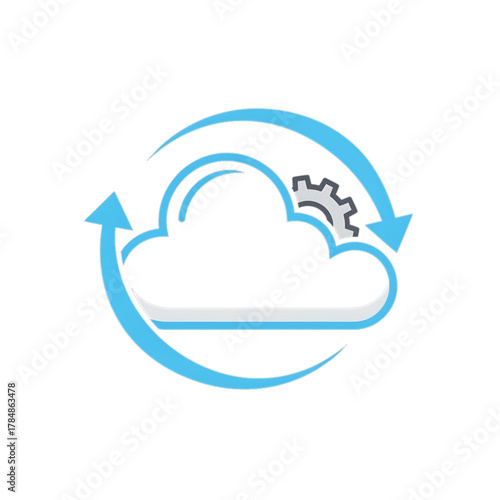 Cloud sync icon representing data synchronization and sharing.