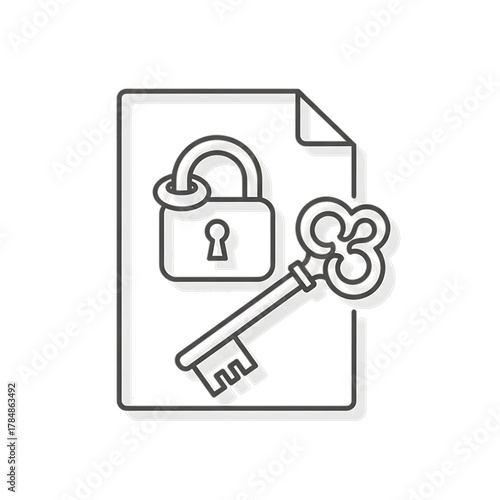 Key document icon symbolizing data access and control.
