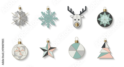 set of christmas decorations