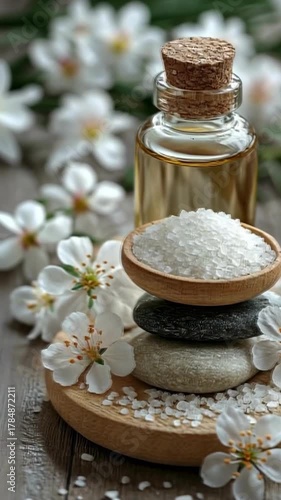 Discovering natural beauty ingredients with essential oils and calming stones for relaxation
