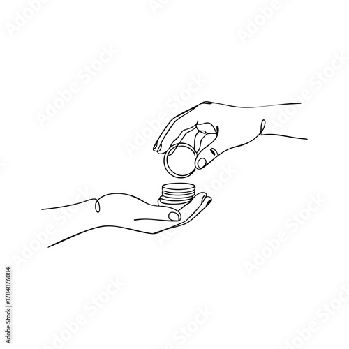 The transfer of coins is a minimalistic illustration of financial, charitable, and investment support