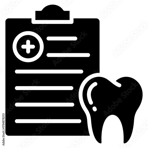 Dental Record Icon Element For Design