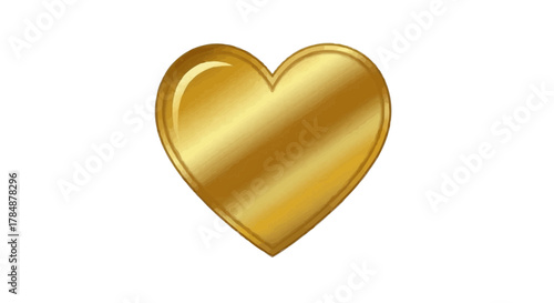 Elegant golden heart symbol, perfect for Valentine's Day or love themed designs