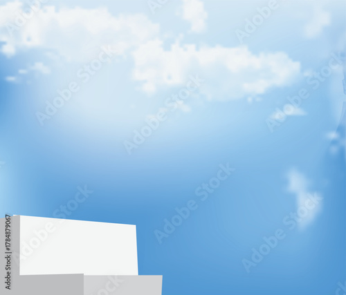 blue sky and flufy white clound,shunshine day on summer or winter,beginning of day,beautiful back ground,clear sky vector,colorful of the day