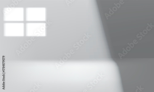 empty white room and window on wall,black and white back ground,vector