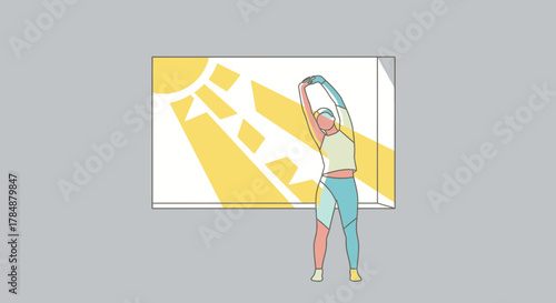 Authentic Morning Routine Flat Vector Illustration