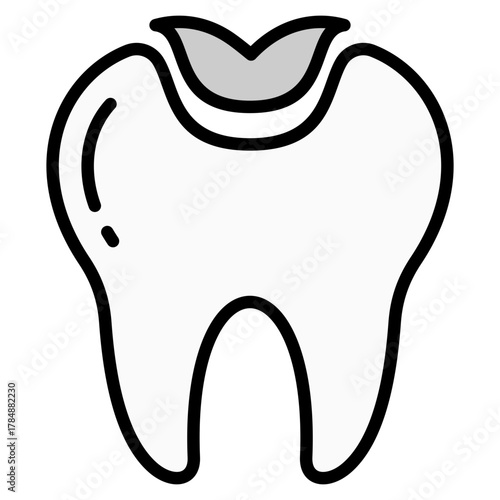 Tooth Filling Icon Element For Design