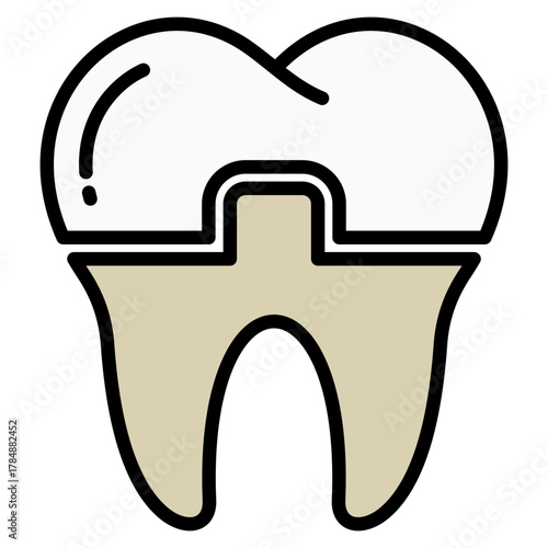 Tooth Crown Icon Element For Design