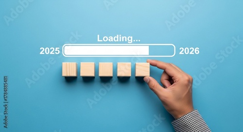 New Year 2025-2026 Progress Bar and Hand Adding Block - Anticipation and Planning