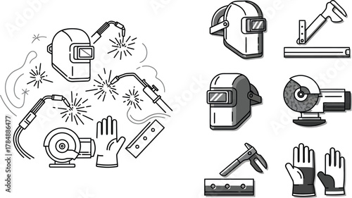 Welding equipment and protective gear for metal fabrication and repair