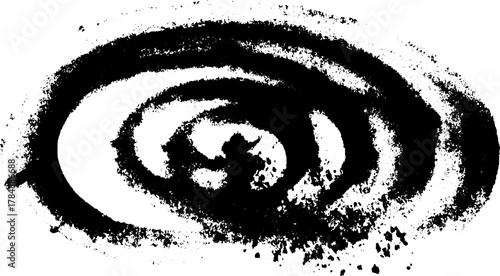 Black spiral shape with smooth texture and clean lines. This abstract set creates a dynamic vector illustration with an elegant visual effect.