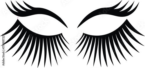 Volumized false eyelash pair illustration