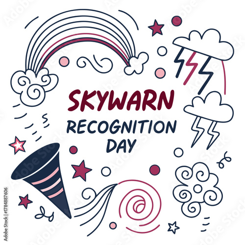 SKYWARN® RECOGNITION DAY vector illustration isolated on white background