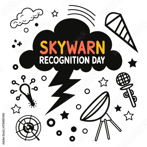 SKYWARN® RECOGNITION DAY vector illustration isolated on white background