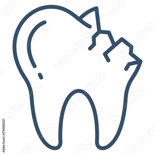 Broken Tooth Icon Element For Design