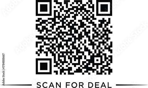 QR code with 'Scan for Deal' text, representing digital marketing and promotions