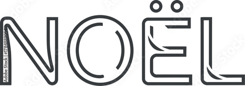 Elegant "NOËL" text design with a festive holiday feel