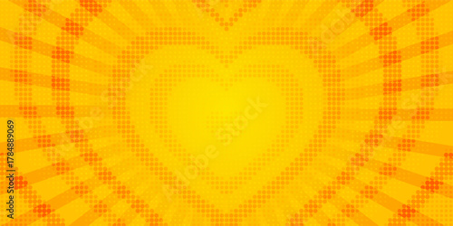 Orange Sunburst Pattern Background. Rays. Radial. Summer Banner. Vector Illustration