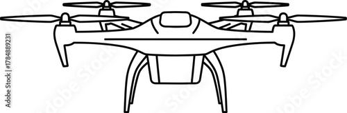 Modern aerial drone illustration for technology and innovation concepts