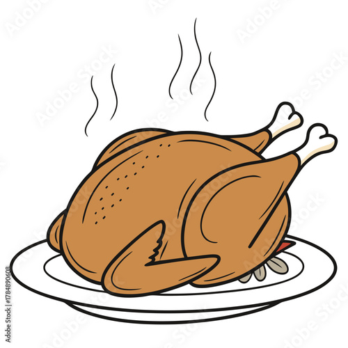 roast turkey with a plate