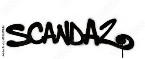graffiti scandal word sprayed in black over white