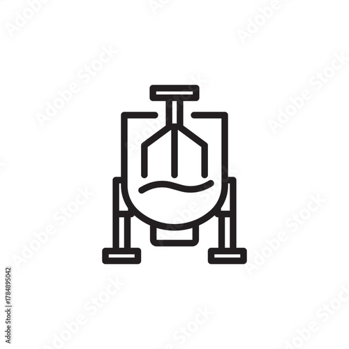 Industrial mixer icon symbolizing blending and chemical processing equipment, representing modern manufacturing, specialized resource refinement, and production quality control systems.