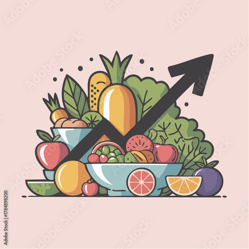 Boost your health with nutritious fruits and vegetables, perfect for healthy eating campaigns, wellness programs and dietary awareness promotions