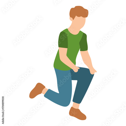 Illustration of a Man Kneeling For Pleading, Proposing, or Worshipping