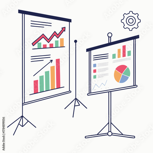 Presentation of business data with charts and graphs